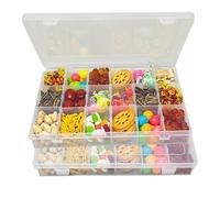 YBhuoo 2 Pack Snack Box with Compartments, Snackle Box with 36 Removable Grids Compartments, Multi Grid Snack Box with Lid for Chocolates, Potato Chips, Nuts, Cookies, Candies, Fruits, Etc