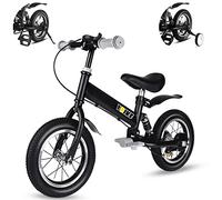 YBIKE 2 in 1 Balance Bike, 12 14 Inch Kids Bike, Suitable for 2-7 Years Old, Kids' Balance Bike with Pedal, Shock Absorber, Fenders, Brakes, 4 Colors Training Bike