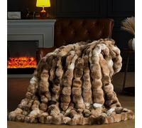 YBIKE Faux Rabbit Fur Throw Blanket, Fuzzy Soft Plush Bubble Blanket 150 x 130cm, Luxury Warm Reversible Decorative Blanket for Bed, Sofa, Couch, Armchairs (Tie-dye 1)