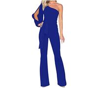 Ybing Jumpsuit Women's Sexy Elegant Sports Long Trousers Summer Elastic Waistband Dungarees Loose One-Piece Trousers Casual Lightweight Motorcycle Trousers Casual Loose Work Trousers Palazzo Trousers
