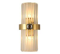 YBIOK Luxury Wall Sconce With Crystal Shade,stainless Steel Bathroom Wall Mount Lamp,Hallway Lighting Fixtures In Matt Gold Finish,gold/brown Sconces