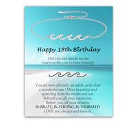 YBISNAIRE Wave Bracelet Gifts for Women, Silver Gold Waves of Life Bracelet Christmas Birthday Gift for Friend Daughter Mom Granddaughter Niece Bestie BFF Sister, One Size, Brass Plated with 18K White