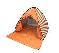 YBK Tech Automatic Pop Up Beach Tent UV Protection Instant Portable Quick Cabana Sun Shelter for 2-3 Persons- Stripe Design (Orange)