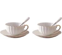 YBK Tech Classic Coffee Cup and Saucer Bone China Porcelain Tea Cup for Home Kitchen Tea Party (2)