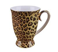 YBKTEX Novelty Ceramic Tea Cup, 9oz (Leopard Print)