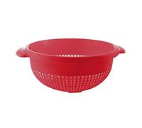 YBM Home Deep Plastic Strainer Colander with Handle - Made of Food Safe BPA-Free Plastic - Durable and Dishwasher Safe - Use for Pasta, Noodles, Spaghetti, Vegetables and More (1, Red)
