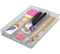 Ybm Home Silver Mesh Kitchen In-Drawer Serving Utensils, Flatware, Cutlery Desk and Office Supplies Organizer/Tray Holder Silverware Storage 16" L x 11" W x 2" H 1150s (1, 3 Compartment)