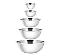YBM HOME Stainless Steel Mixing Bowls (Set of 5) for Kitchen, Baking, Cooking, and Prepping, Includes 0.5, 0.75, 1.5, 2.5, 3.25 Quart, Stackable for Convenient Storage, 1195-2532-2533-1174-1191set
