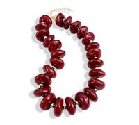 YBMYCM Chunky Beaded Necklace for Women Multicolor Large Round Acrylic Necklace Minimalistic Statement Choker Jewelry Accessories for Vacation Holiday, Resin, No Gemstone
