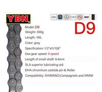 YBN Bicycle Chain 9S 10S 11S 12S Speed Compatible With Road MTB Crankset 8 9 10 11 12s Derailleur 116 Links Chain For Bike Drivetrain System(D9)
