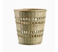 YBNKKUXKN Bamboo Trash Can Bathroom Trash Bin Hand-Woven Water Rural Style Bamboo Waste Basket for Bedroom Office Bathroom(25 * 27cm)