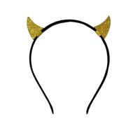 YBNKKUXKN Headbands Halloween Devil Horns Headbands Little Cow Horn Hairwear Dress Up for Cosplay Hair Band(Gold powder red)