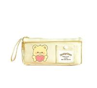 YBNKKUXKN Pen Pouch Pencil Cream Bear Pencil Pouch for Student Cute Stationery Case Large Capacity Double Layer Pen Bag Portable Organizer with Handle Stationery Supplies(Care Bears)
