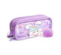 YBNKKUXKN Pen Pouch Pencil Cute Pen Case Adorable Bunny Transparent 3-Layer Large Capacity Pencil Pouch Gadget Stationery Cosmetics Organizer Bag Stationery Supplies