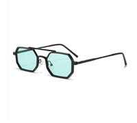 YBNKKUXKN sun glasses Back-to-school Sun Glasses Narrow Metal Frame Polygon Rectangle Sunglasses Womens Mens Retro 80s 90s Skinny Sunnies fashion accessories(Grn)