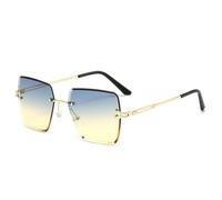 YBNKKUXKN sun glasses Square Sunglasses For Women And Men Frameless Metal Frame Gradient Sun Glasses For Men Fashionable And Popular Sunnies fashion accessories(Golden blue)