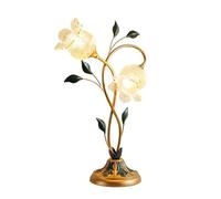 YBNKKUXKN Table Light Gold Glass Flower Table Lamp, Retro Decorative Desk Lamp Creative Nightlight for Bedroom Living Room Study Room Desk Lamp