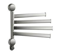 YBNKKUXKN Towel Racks Swivel Towel Rack 4-Arm Towel Bar Space Saving Wall Mounted Towel Holder with Hook Swing Out Towel Hanger Compatible with Bathroom Kitchen Towels Holders