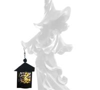 YBNSXP LED Witch Lantern Ornament with Battery Vintage Witch Statues for Halloween Home Decor, Faceless Ghost Sculpture Hell Messenger(White)