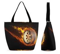 YBQLNP Burning Tire Women's Shopping Tote Bag Handbag Top Handle Shoulder Purse Bag With Zipper 28.5x18x32.5cm