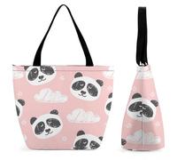 YBQLNP Cloud Panda Women's Shopping Tote Bag Handbag Top Handle Shoulder Purse Bag With Zipper 28.5x18x32.5cm