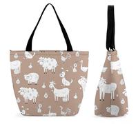 YBQLNP Farm Animals Women's Shopping Tote Bag Handbag Top Handle Shoulder Purse Bag With Zipper 28.5x18x32.5cm