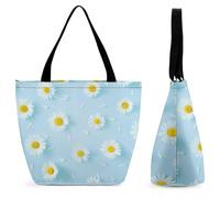 YBQLNP Little Daisies Women's Shopping Tote Bag Handbag Top Handle Shoulder Purse Bag With Zipper 28.5x18x32.5cm