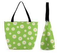 YBQLNP Little Daisies Women's Shopping Tote Bag Handbag Top Handle Shoulder Purse Bag With Zipper 28.5x18x32.5cm