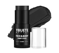 YBUETE Black Face Body Painting Stick, Full-coverage Cream Eye Black Stick, Professional Washable Face Paint for Halloween SFX Skeleton Vampire Joker Zombie Goth Cosplay Makeup for Adult Cosplay Party
