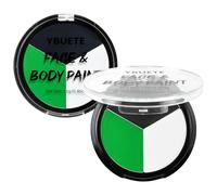 YBUETE Black White Green Face Paint Palette, Professional Oil-Based SFX Makeup for Halloween Cosplay - Joker Style & Hulk Looks, Waterproof Non-Toxic Body Paint for Adult Carnival Events Theater