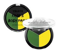 YBUETE Black Yellow Bright Green Body Paint, Waterproof SFX Makeup for Adult Halloween Cosplay Witch Monster, Full Coverage Non-Toxic Face Painting for Stage Performances and Festival Designs