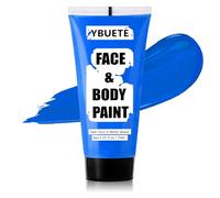 YBUETE Blue Water Based Face Body Paint, 2.37 OZ Large Tube Full Coverage Face Paint for Avatar Mermaid Cosplay Makeup, Washable Royal Blue Body Painting Cream for Adult Halloween SFX Makeup