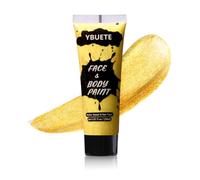 YBUETE Golden Face Body Paint, Professional Paint for Halloween Cosplay Costume Party, Full-coverage Multi-Color Cream Makeup Blendable Body Painting for Adults Halloween Cosplay SFX Makeup Paint