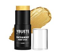 YBUETE Golden Oil Based Face Body Paint Stick, Non-toxic Full-coverage Face Painting for Sun Goddess Makeup Halloween Cosplay Makeup, Waterproof Cream Golden Body Painting for Adults