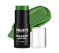 YBUETE Green Face Body Painting Stick, Professional Full-coverage Cream Green Face Paint for St. Patrick's Day Halloween SFX Witch Monster Cosplay Makeup, Washable Body Paint for Adult Carnival
