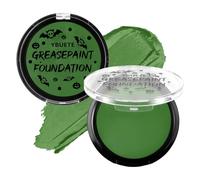 YBUETE Green Foundation Oil Based Face Paint, Professional Green Greasepaint for St. Patrick's Day, Halloween Face Body Paint for Witch Shrek Hulk Goblin for Adult Festival & Theater Performance