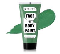 YBUETE Green Water Based Face Body Paint for St. Patrick’s Day, 2.37 OZ Large Tube Full Coverage Face Paint for Cosplay Gamora Hulk Witch, Washable Green Body Painting Cream Adult Halloween SFX Makeup