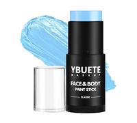 YBUETE Light Blue Oil Based Face Body Paint Stick, Non-toxic Full-coverage Face Painting Halloween Corpse Bride SFX Cosplay Mermaid Joker Zombie, Waterproof Cream Light Blue Body Painting for Adults