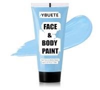 YBUETE Light Blue Water Based Face Body Paint, 2.37 OZ Large Tube Full Coverage Face Paint for Corpse Bride Avatar Mermaid Cosplay Makeup,Washable Blue Body Painting for Adult Halloween SFX Makeup
