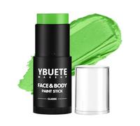 YBUETE Light Green Face Body Painting Stick, Professional Green Full-coverage Cream Face Paint for St. Patrick's Day Halloween SFX Witch Monster Cosplay Makeup, Washable Body Paint for Adult Carnival