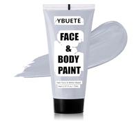 YBUETE Light Grey Water Based Face Body Paint, 2.37 OZ Large Tube Full Coverage Face Paint for Zombie Cosplay SFX Makeup, Washable Light Grey Body Painting for Adult Costume Halloween Party
