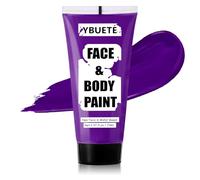 YBUETE Purple Water Based Face Body Paint, 2.37 OZ Large Tube Full Coverage Face Paint for Sorcerer Evil Empress Cosplay SFX Makeup, Washable Purple Body Painting for Adult Costume Halloween Party