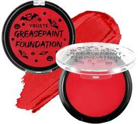YBUETE Red Cream Face Body Painting Foundation, Professional Full Coverage Oil Based Red Face Paint for Halloween SFX Vampire Zombie Devil Clown Cosplay Makeup for Adult Costume Party & Carnival