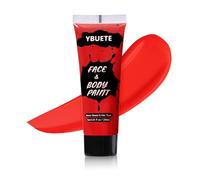 YBUETE Red Face Body Paint, Professional Paint for Halloween Cosplay Costume Party, Full-coverage Multi-Color Cream Makeup Blendable Body Painting for Adults Halloween Cosplay SFX Makeup Paint