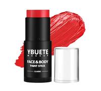 YBUETE Red Oil Based Face Body Paint Stick, Non-toxic Full-coverage Face Painting for Halloween Cosplay SFX Makeup Clown Joker Demon Vampire, Waterproof Cream Red Eye Black Stick for Costumes Party