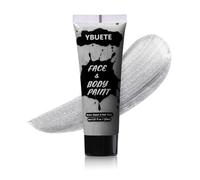 YBUETE Silver Face Body Paint, Professional Paint for Halloween Cosplay Costume Party, Full-coverage Multi-Color Cream Makeup Blendable Body Painting for Adults Halloween Cosplay SFX Makeup Paint