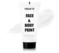 YBUETE White Water Based Face Body Paint, 2.37 OZ Washable Large Tube Full Coverage Face Paint Cream for Adult Carnival Cosplay Halloween SFX Skull Joker Zombie Vampire Skeleton Goth Makeup
