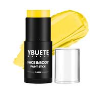YBUETE Yellow Face Body Painting Stick, Professional Full-coverage Cream Yellow Face Paint for Halloween SFX Makeup Clown Costume Party, Washable Bright Eye Cheek Art Stick for Adult Festival Carnival