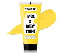 YBUETE Yellow Water Based Face Body Paint, 2.37 OZ Large Tube Full Coverage Face Paint for Lion Tiger Cosplay, Washable Yellow Body Painting Cream for Adult Carnival Stage Halloween SFX Makeup