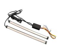 YBVDCXP Motorcycle Indicators Motorcycle Tail Light Strip,DRLs/Brake Red & Turn Signal Amber 3-in-1 Fuctions Flexible for 2pcs 11.8''